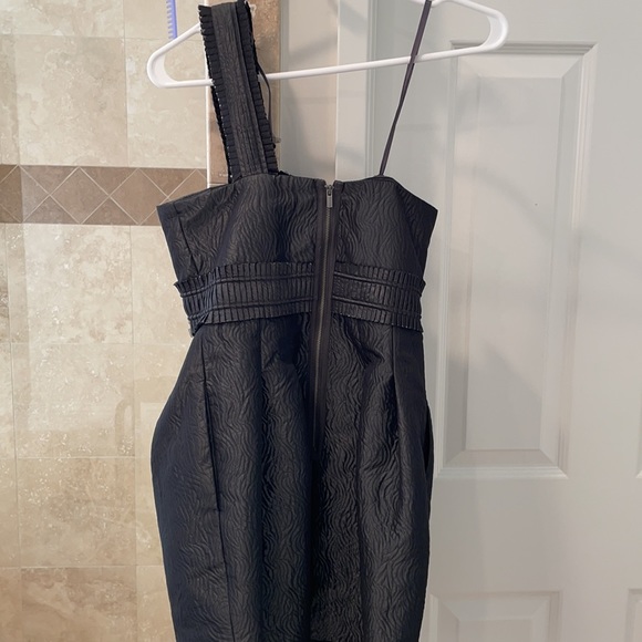 BCBG one shoulder gun metal grey cocktail dress - Picture 4 of 5